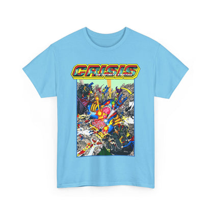 Crisis on Infinite Earths T-Shirt - George Perez Art - Superman, Firestorm, Captain Atom, Wonder Woman, Martian Manhunter Vs The Anti-Monitor - #12 Cover - DC Comics