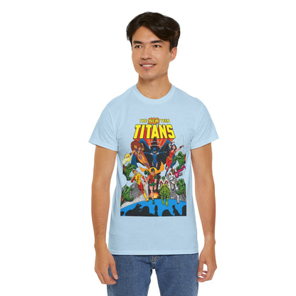 New Teen Titans T-Shirt - George Perez Art - Robin, Wonder Girl, Kid Flash, Changeling, Starfire, Cyborg, Raven - DC Comics - Classic 1980s Series