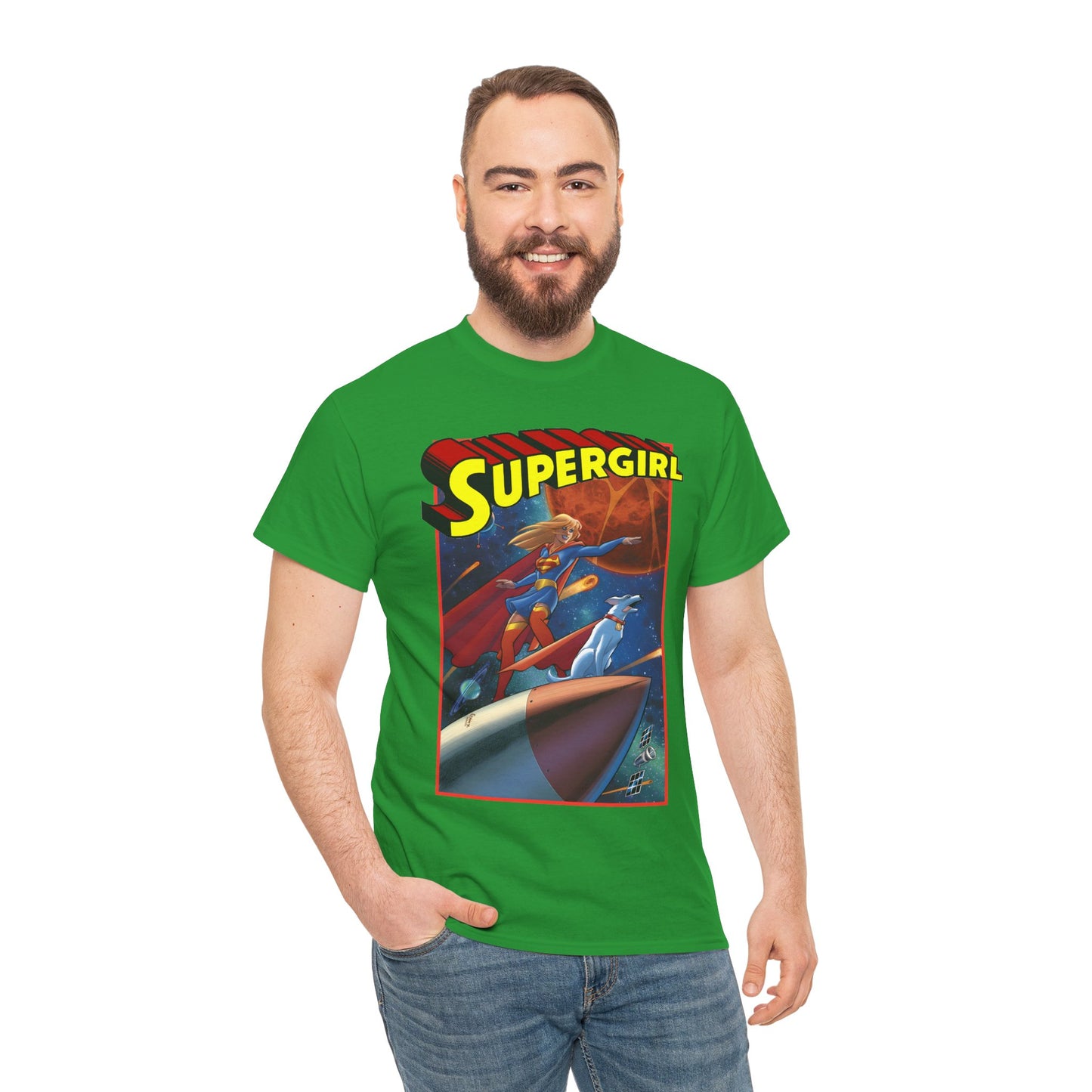 Supergirl & Krypto T-Shirt - Amanda Conner Art - Kara from Krypton - Superman's Pet Superdog - DC Comics