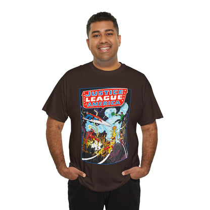 Justice League T-Shirt - George Perez Art - Tornado Tyrant - Superman, Firestorm, Flash, Wonder Woman, Green Lantern - DC Comics