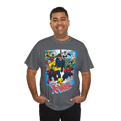 Uncanny X-Men T-Shirt - Classic Dave Cockrum Art - Popular Marvel Comics Series - Wolverine, Storm, Cyclops, Nightcrawler, Jean Grey, Iceman, Banshee, Beast
