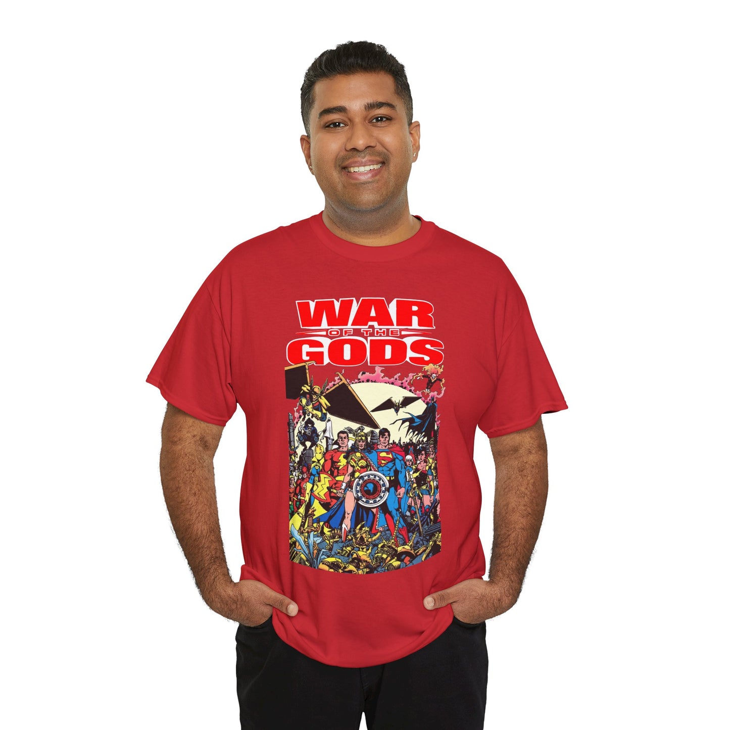 War of the Gods T-Shirt - George Perez Art - Wonder Woman Story - Superman, Captain Marvel, Hawkman, Firestorm, Dr Fate, Troia, Lobo, Batman - DC Comics