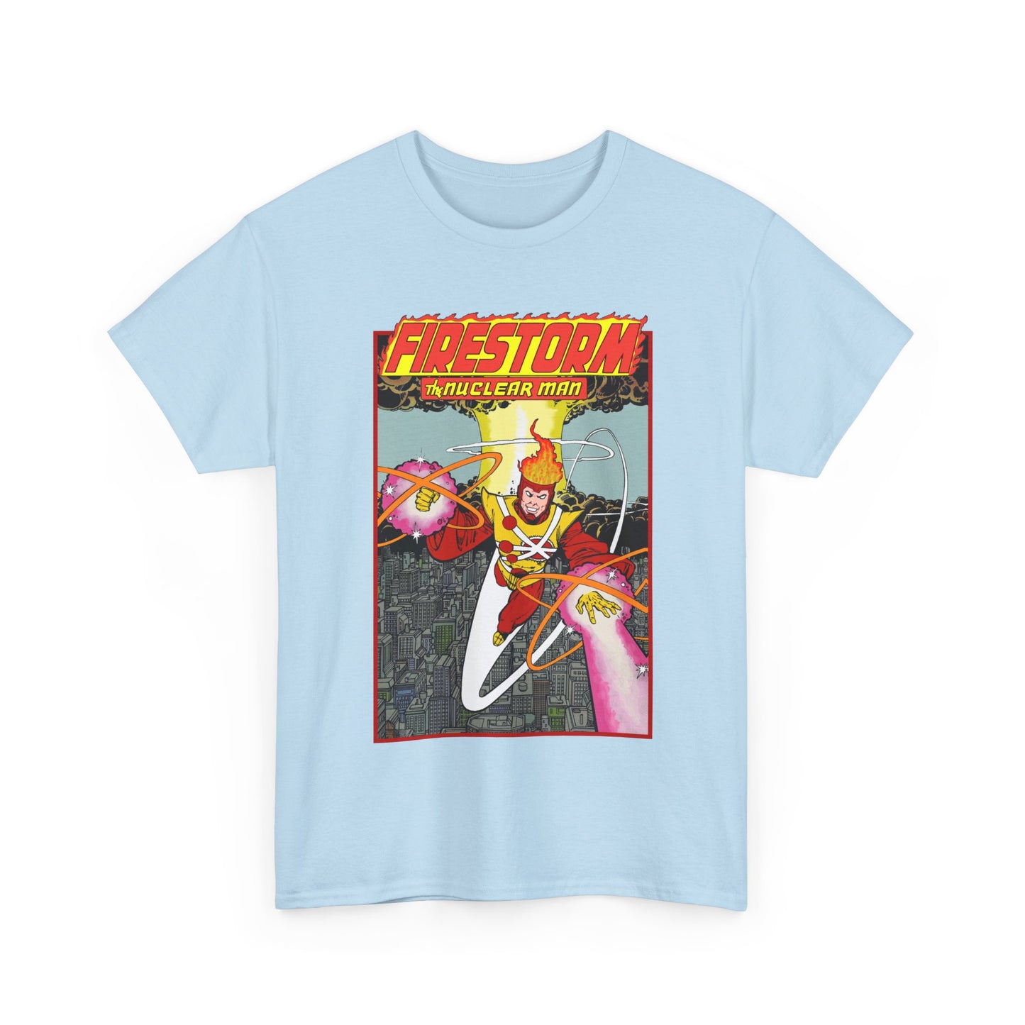 Firestorm the Nuclear Man T-Shirt - George Perez JLA Postcard Art 1980s - DC Comics - Justice League of America Member
