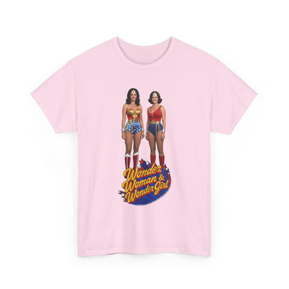 Wonder Woman & Wonder Girl T-Shirt - Lynda Carter Retro 1970s TV Show - DC Comics