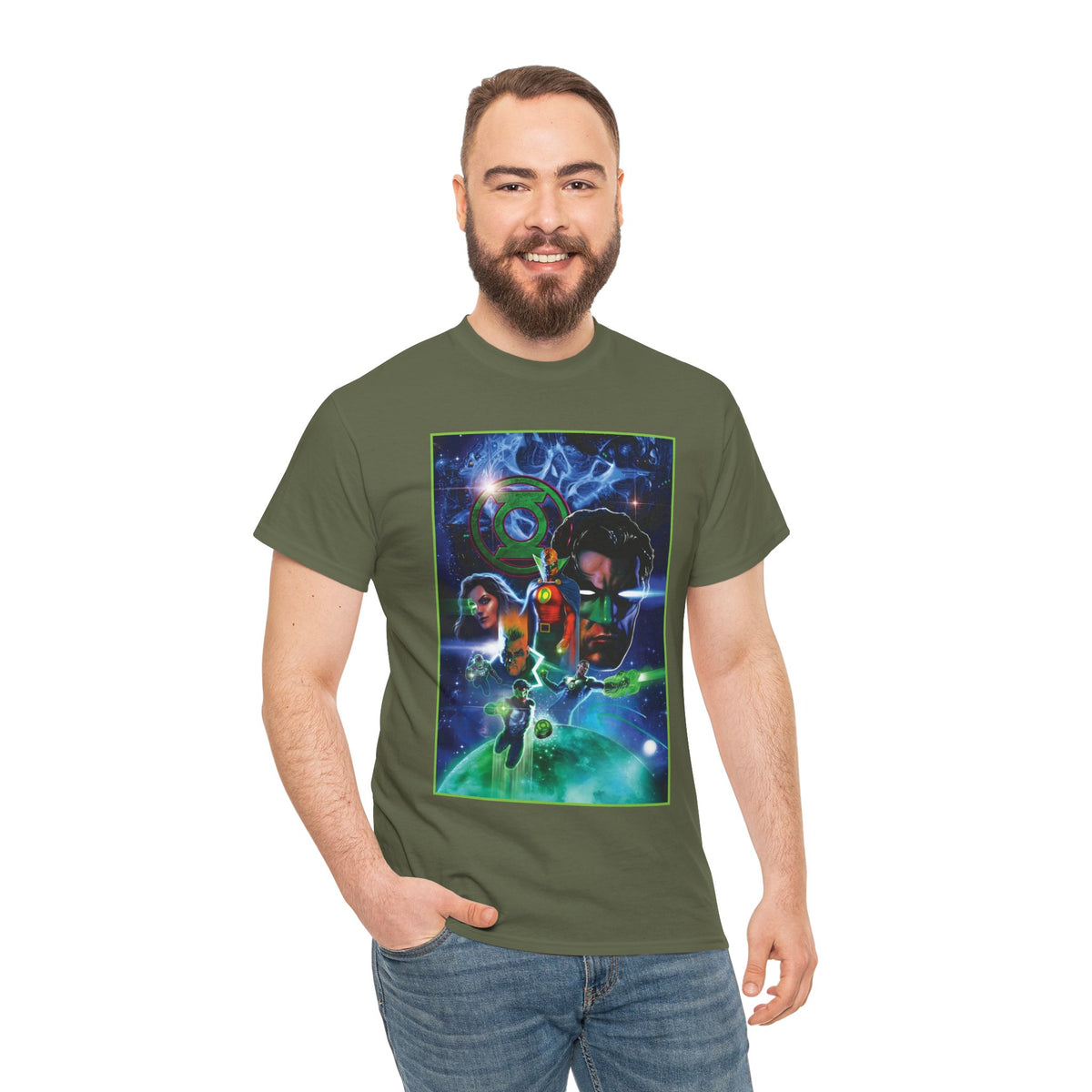 Green Lantern T-Shirt - Liam Sharp Art - Alan Scott, Hal Jordan, Kyle Rayner - DC Comics