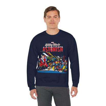 Marvel Comics Christmas Crewneck Sweatshirt - Spider-Man, Punisher, Ghost Rider, X-Men, Fantastic Four