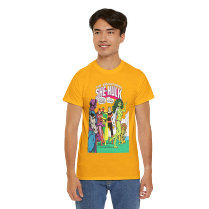 She-Hulk T-Shirt - John Byrne Art - West Coast Avengers Appearance - Hawkeye, Scarlet Witch, Wonder Man, Vision, Tigra - Marvel Comics