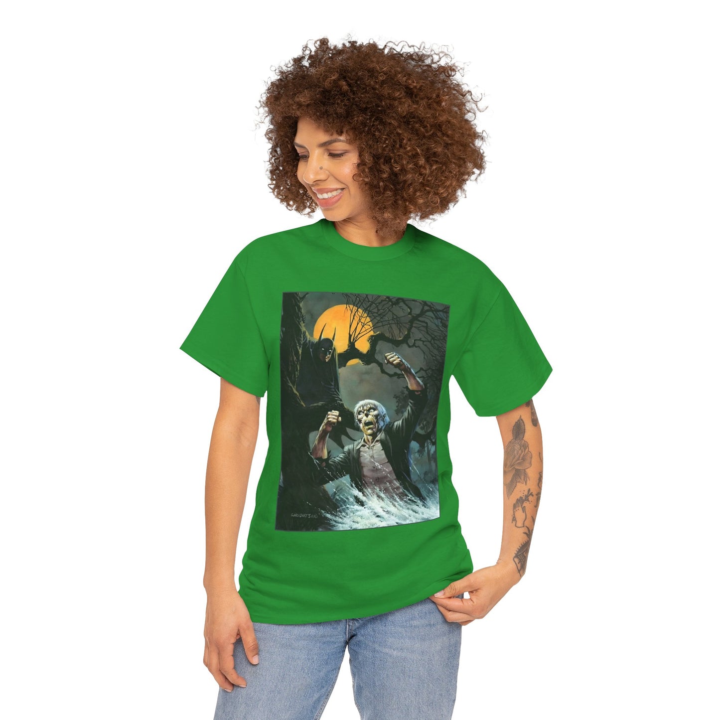 Solomon Grundy T-Shirt - Bernie Wrightson Art - Batman Watching From the Trees - DC Comics