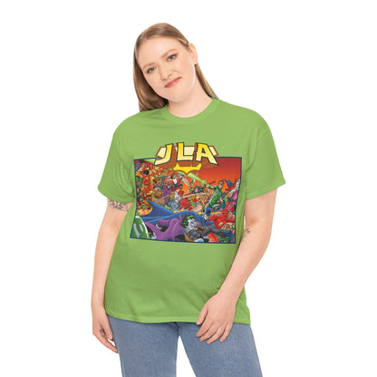 JLA: The Nail T-Shirt - Alan Davis Art - Green Lantern, Batman, Wonder Woman, Flash - DC Comics