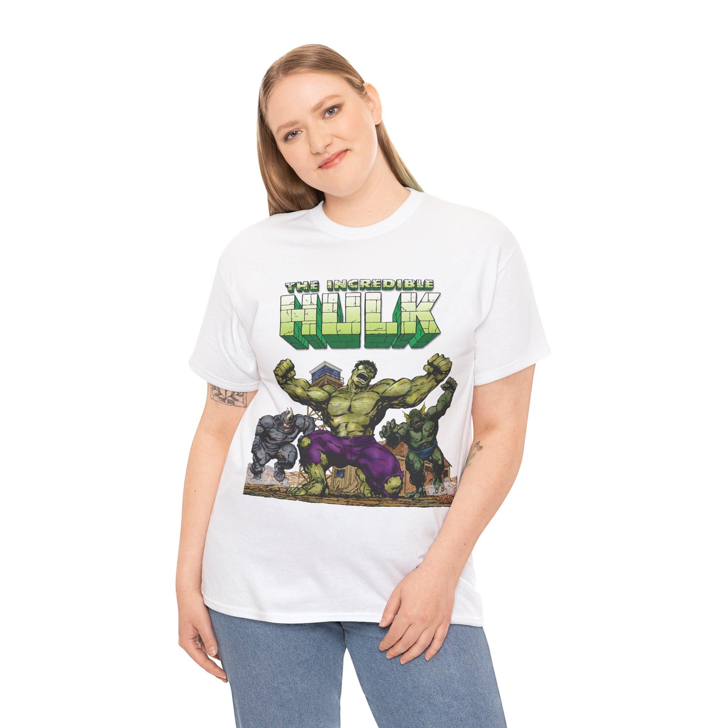 Incredible Hulk T-Shirt - Classic John Byrne Art - Rhino, Abomination - Marvel Comics - Bruce Banner