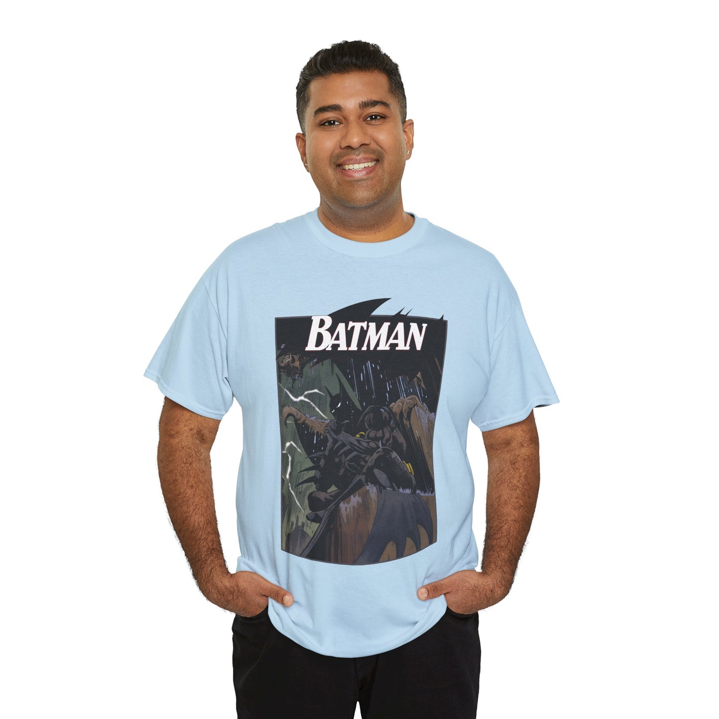 Batman T-Shirt - Norm Breyfogle Art - 1990s Dark Knight Detective - Gotham City - Perched on A Gargoyle - DC Comics