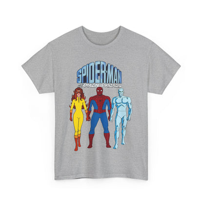 Spider-Man & His Amazing Friends T-Shirt - Spidey, Firestar, Iceman - Popular 1980s Marvel TV Cartoon - Marvel Comics