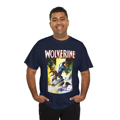 Wolverine T-Shirt - Mike Mignola Art - Jungle Adventure - Savage Land Story - Vs A Dinosaur - Logan, X-Men Member - Marvel Comics