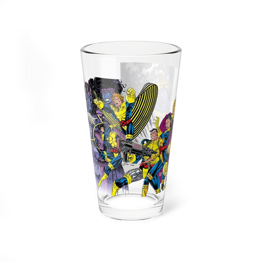 Uncanny X-Men Pint Glass, 16oz - Jim Lee Art - Wolverine, Psylocke, Storm, Forge, Gambit, Jubilee - Marvel Comics