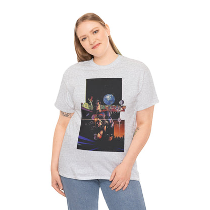 Crisis on Infinite Earths T-Shirt - George Perez Art - Superman, Batman, Wonder Woman, Captain Marvel, Blue Beetle, Kid Flash - Retro 1980s - DC Comics