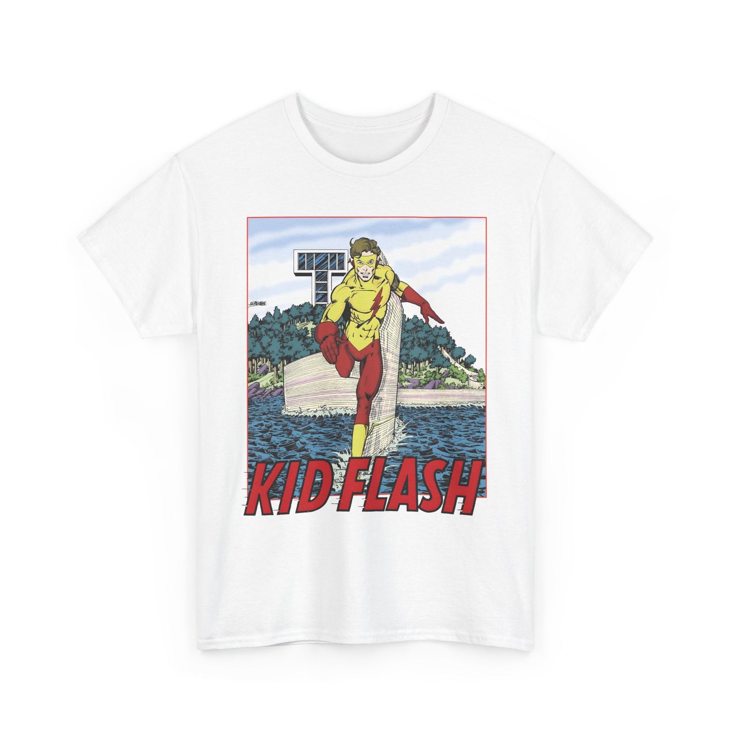 Kid Flash T-Shirt - George Perez Art - Wally West - New Teen Titans Member - Titans Tower - Future Flash - DC Comics