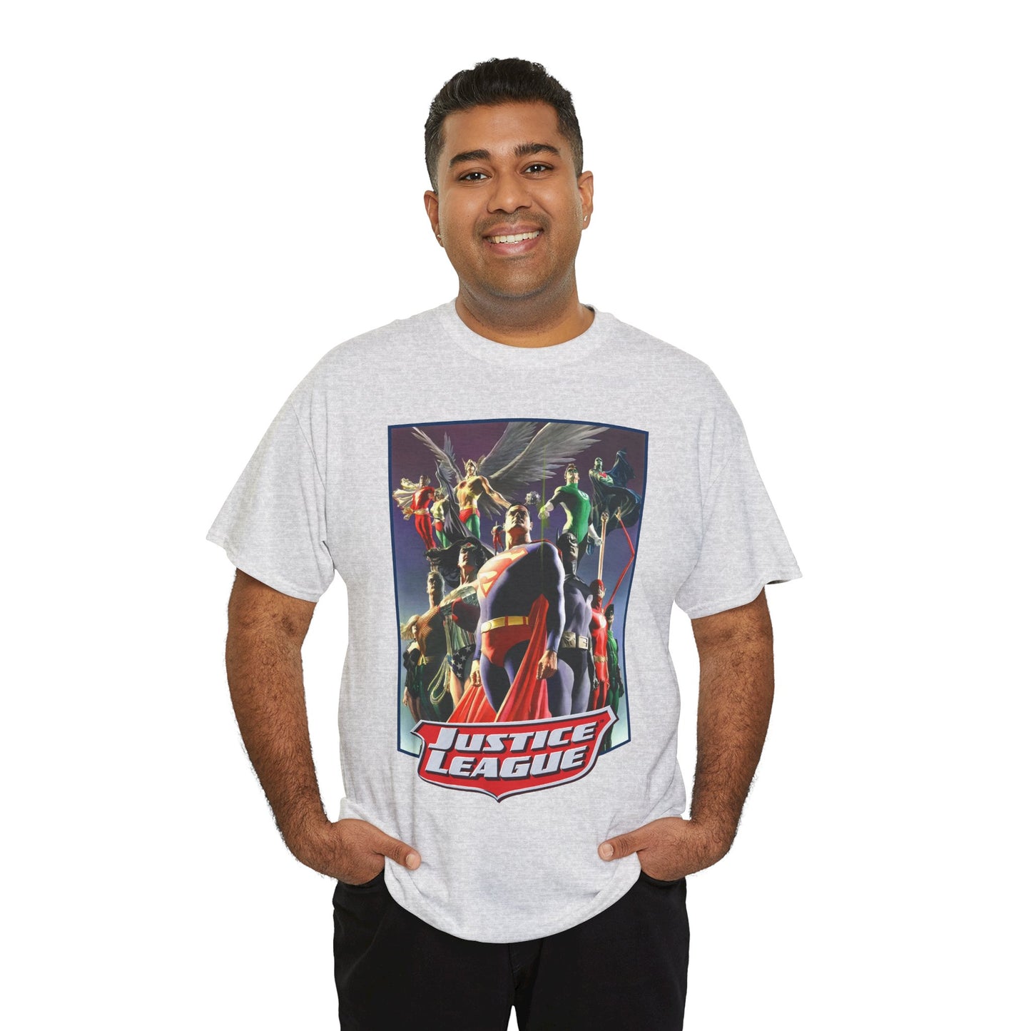 Justice League T-Shirt - Alex Ross Art - Superman, Wonder Woman, Black Canary, Hawkman, Flash, Aquaman, Atom - DC Comics