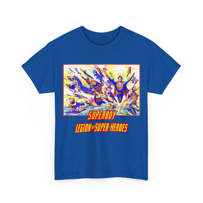 Superboy & Legion of Super-Heroes T-Shirt - Alex Ross Art - Saturn Girl, Brainiac 5, Lightning Lad, Shadow Lass, Dawnstar, Karate Kid - DC Comics