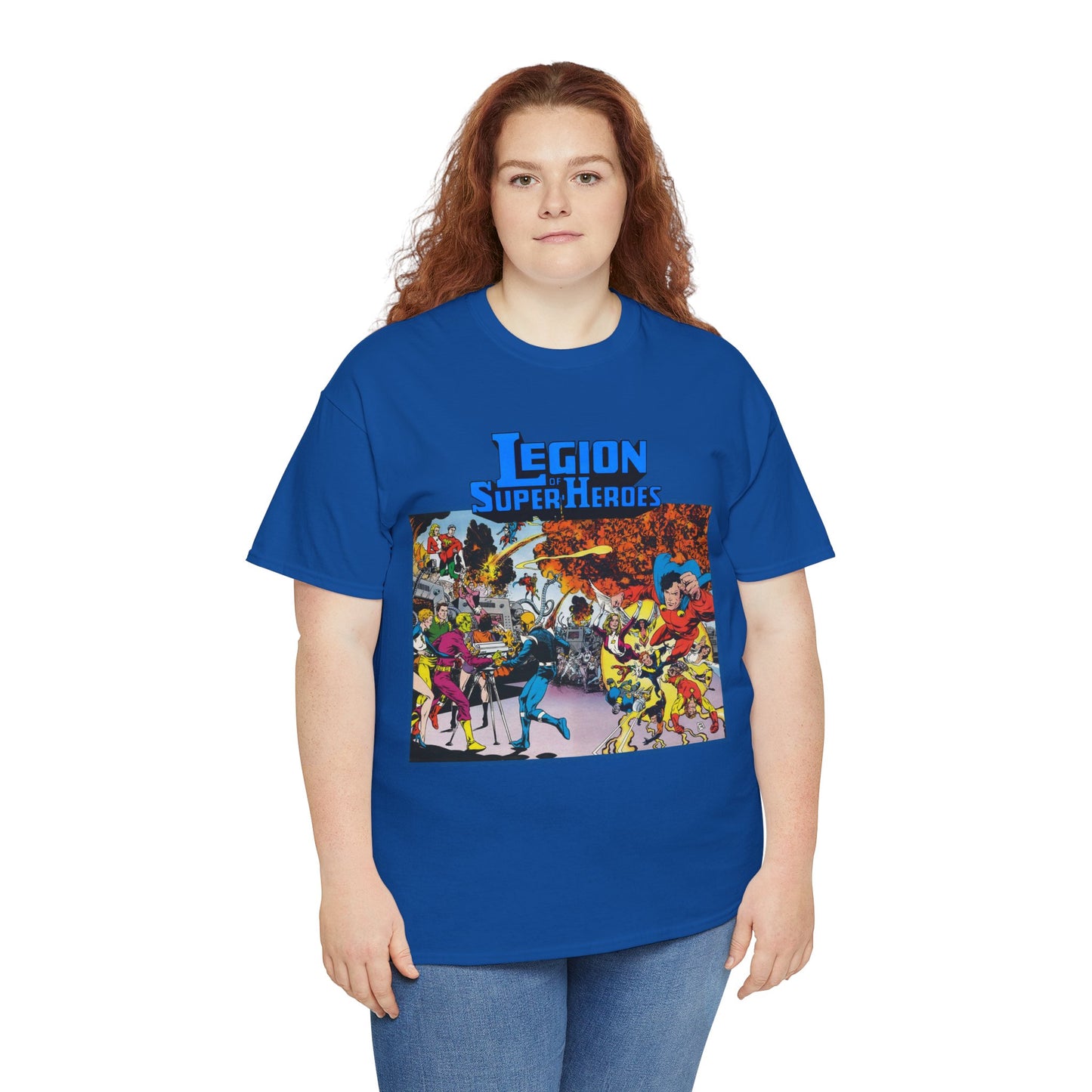 Legion of Super-Heroes T-Shirt - Steve Lightle Art - Mon-El, Saturn Girl, Brainiac 5, Sun Boy, Lightning Lad, Dawnstar, Timber Wolf - LOSH - DC Comics
