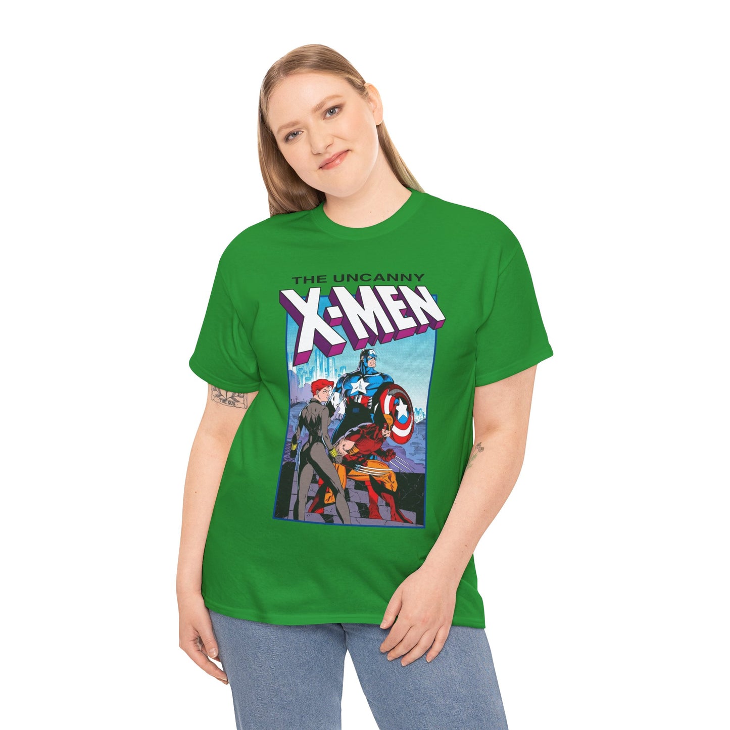 Uncanny X-Men T-Shirt - Jim Lee Art - #268 Cover - Captain America, Black Widow, Wolverine - Marvel Comics