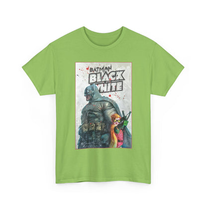 Batman: Black & White T-Shirt - Bill Sienkiewicz Art - Dark Knight Returns - Batman & Robin (Carrie Kelley) - DC Comics