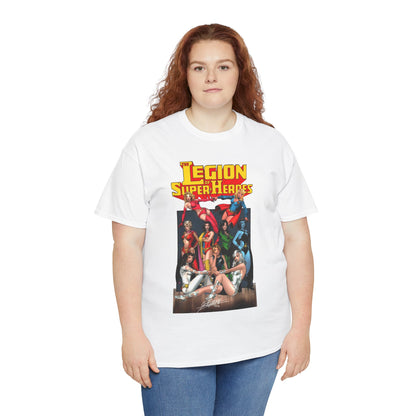 Legion of Super-Heroes T-Shirt - George Perez Art - Saturn Girl, Supergirl, Dream Girl, Shadow Lass, Phantom Girl - The Super Woman of LOSH - DC Comics