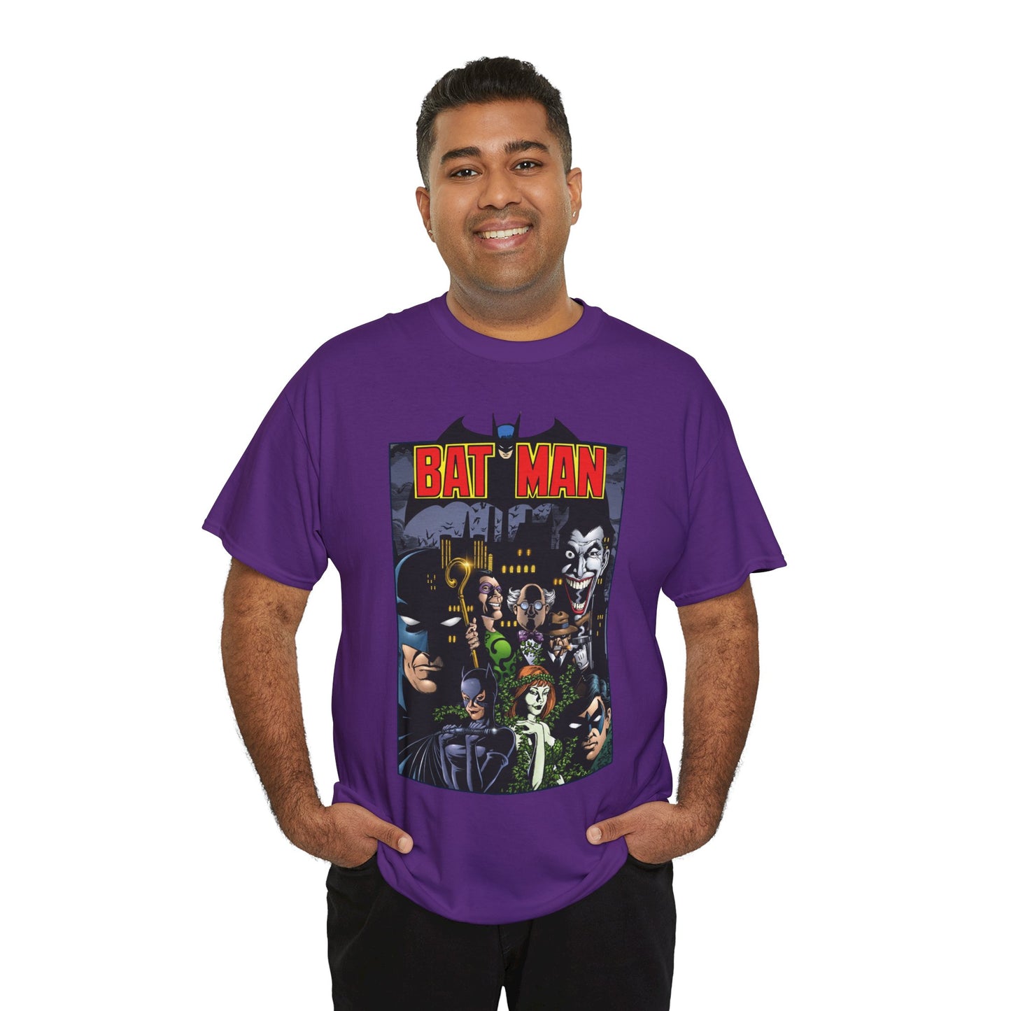 Batman T-Shirt - George Perez Art - Arkham Asylum - Joker, Catwoman, Poison Ivy, Riddler, Nightwing - DC Comics