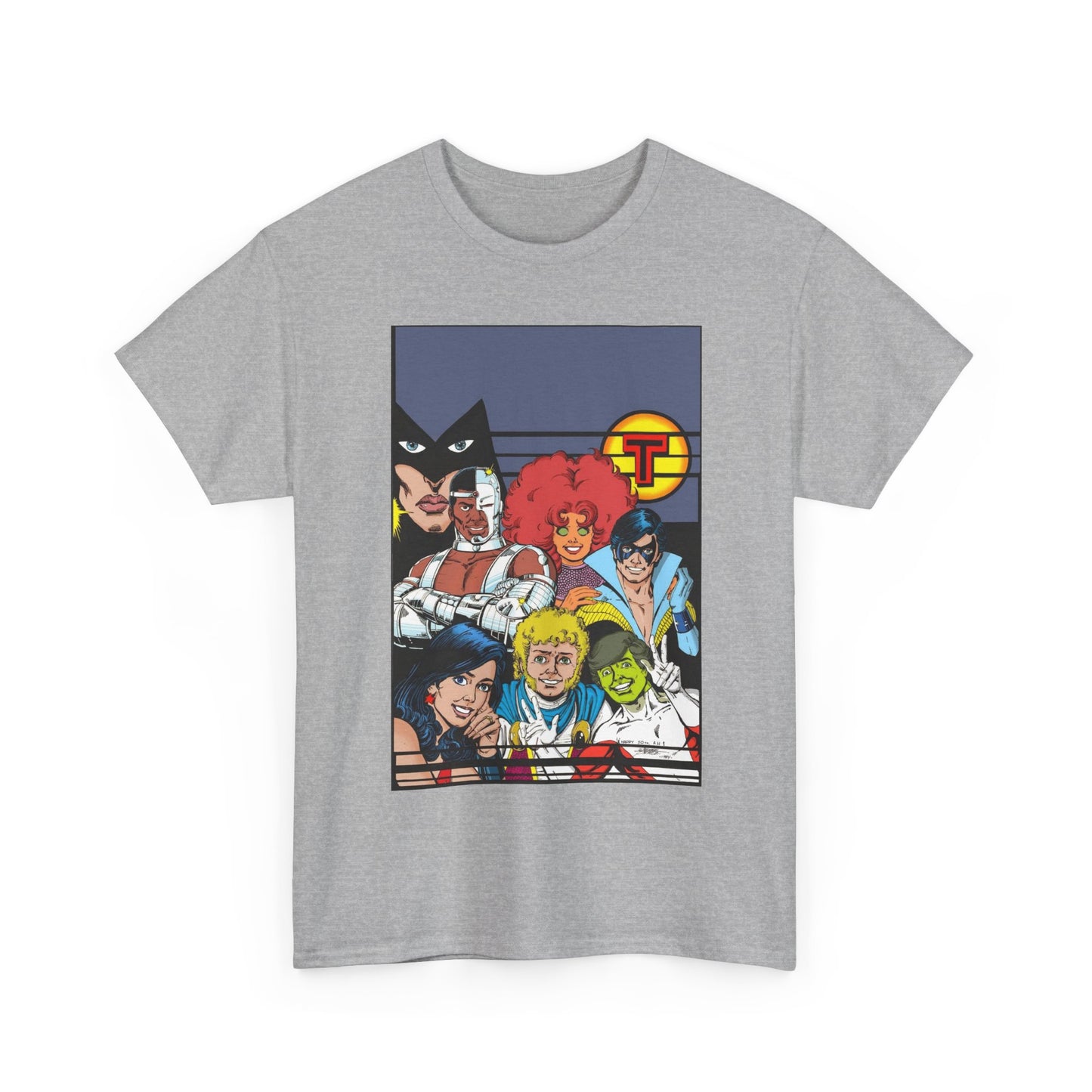 New Teen Titans T-Shirt - George Perez Painted Art - Nightwing, Wonder Girl, Raven, Jericho, Cyborg, Starfire, Changeling - DC Comics