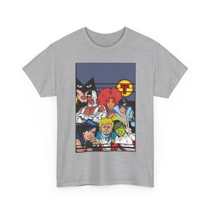 New Teen Titans T-Shirt - George Perez Painted Art - Nightwing, Wonder Girl, Raven, Jericho, Cyborg, Starfire, Changeling - DC Comics