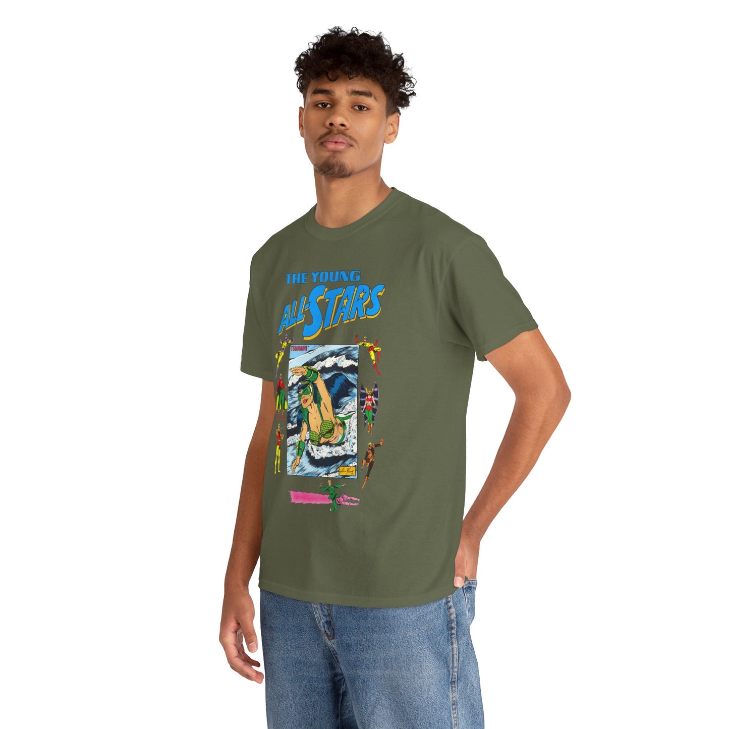 Young All-Stars T-Shirt - Brian Murray Art - Tsunami, Johnny Thunder, Sandman, Green Lantern - DC Comics