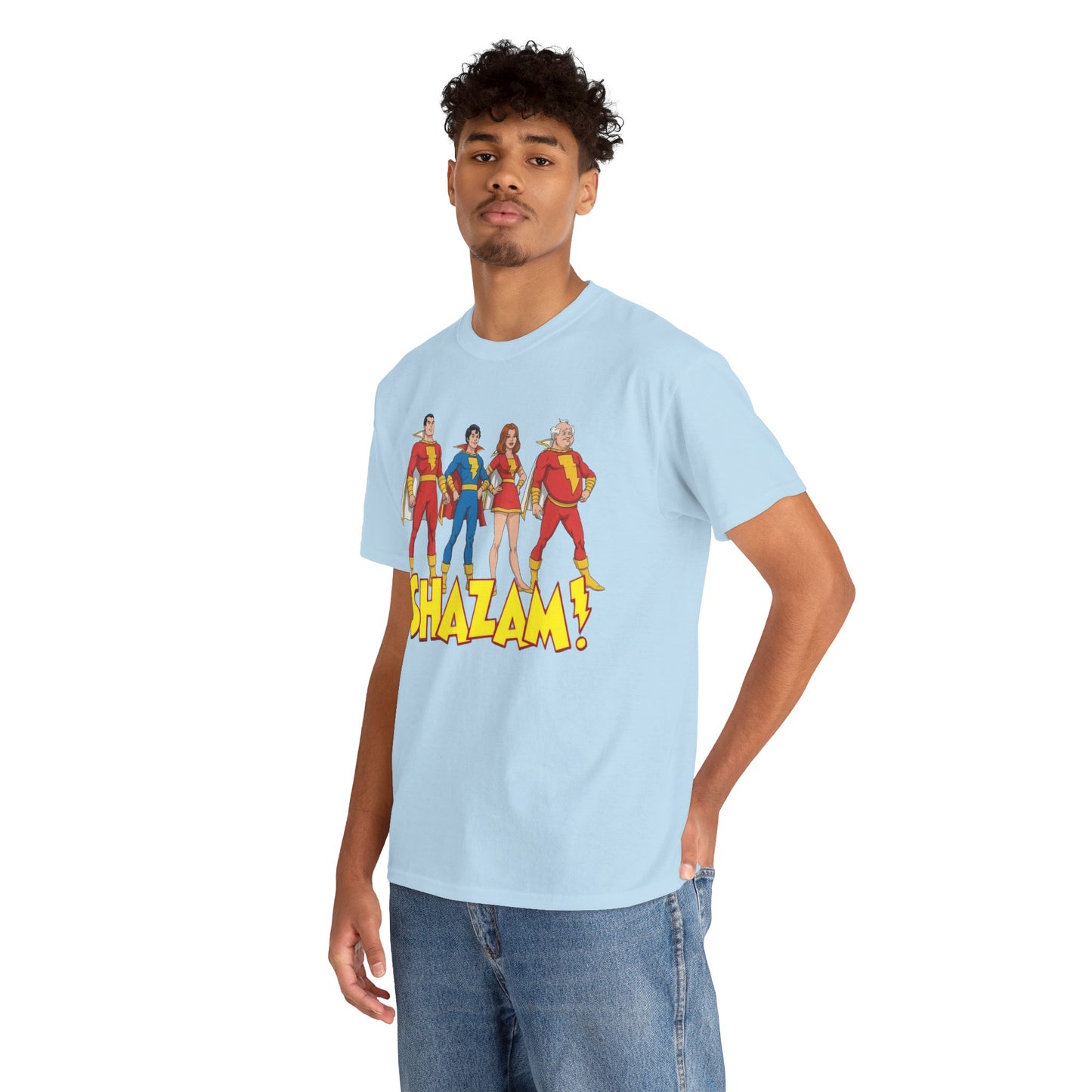 Shazam T-Shirt - Marvel Family Filmation Art - Mary Marvel, Captain Marvel Jr, Uncle Dudley - DC Comics