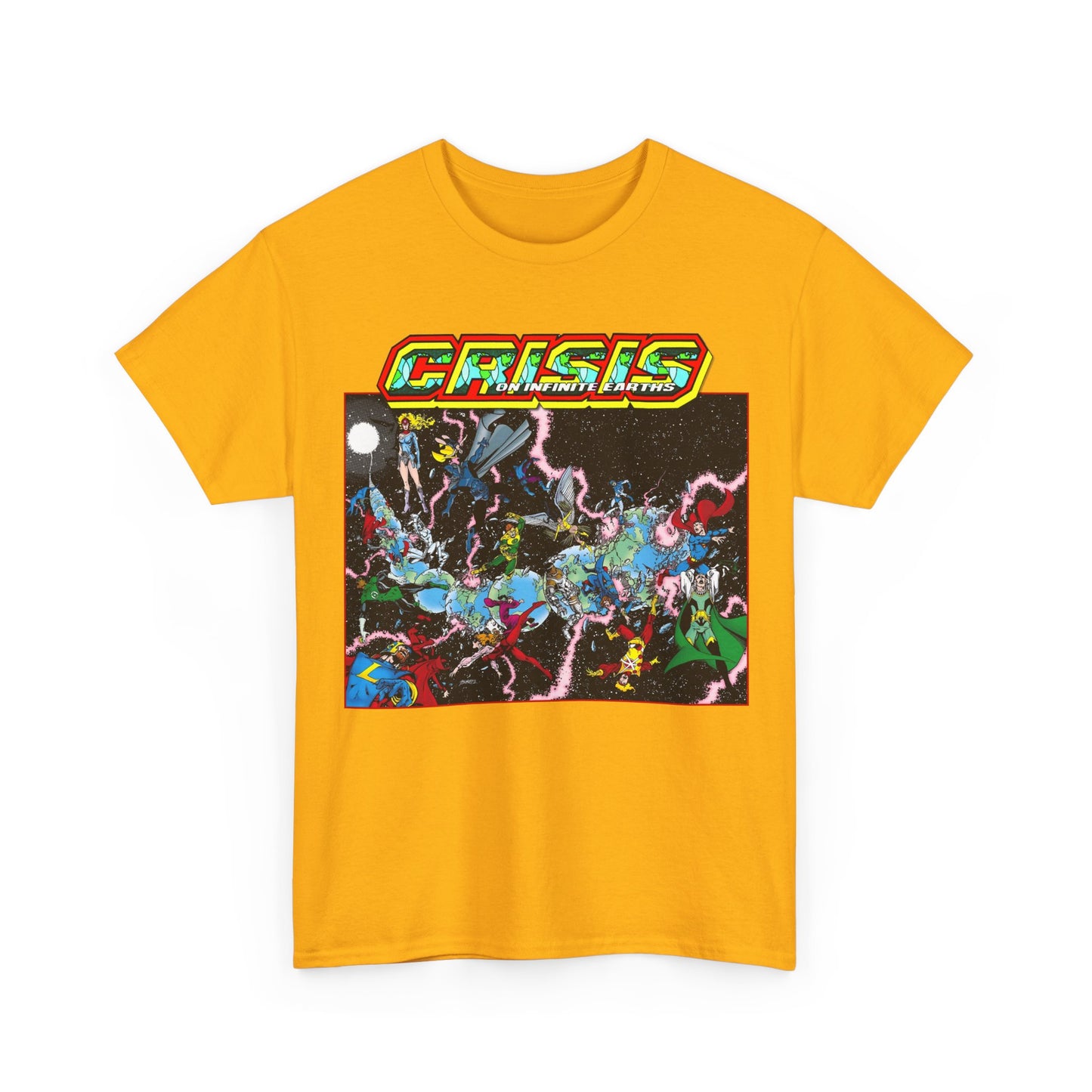 Crisis on Infinite Earths T-Shirt - George Perez Art - #1 Cover, First Issue - Harbinger, Pariah, Obsidian, Firestorm - DC Comics