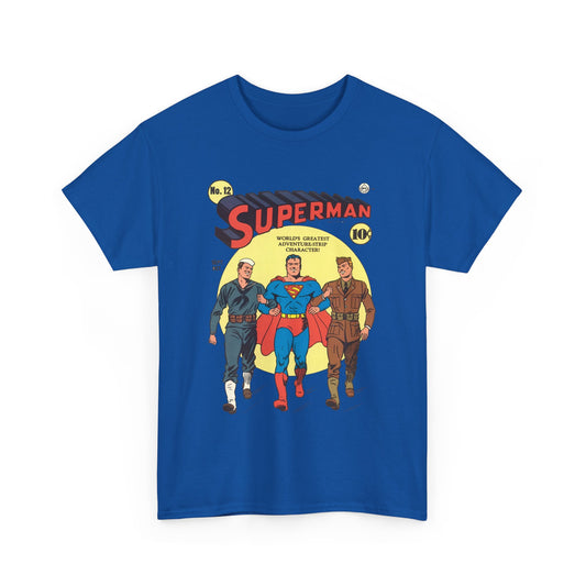 Superman T-Shirt - #12 Cover Art - Golden Age Classic - WWII Support - Iconic Image - DC Comics
