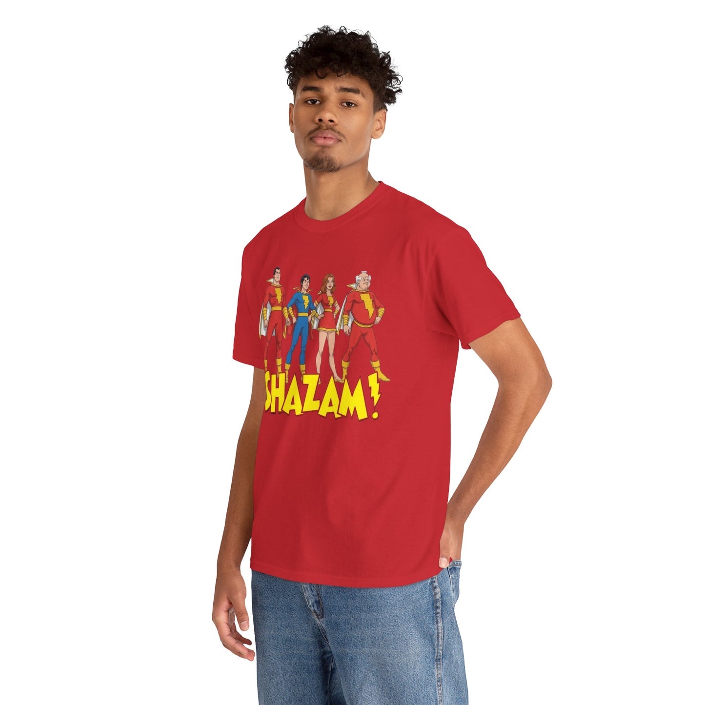 Shazam T-Shirt - Marvel Family Filmation Art - Mary Marvel, Captain Marvel Jr, Uncle Dudley - DC Comics