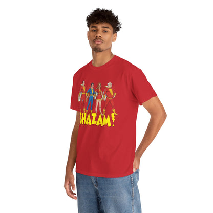 Shazam T-Shirt - Marvel Family Filmation Art - Mary Marvel, Captain Marvel Jr, Uncle Dudley - DC Comics