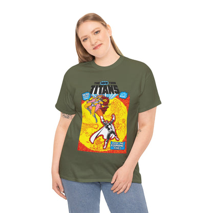 New Teen Titans T-Shirt - George Perez Art - #3 Cover Art - Dr. Light & the Fearsome Five Vs Starfire & the Teen Titans - DC Comics