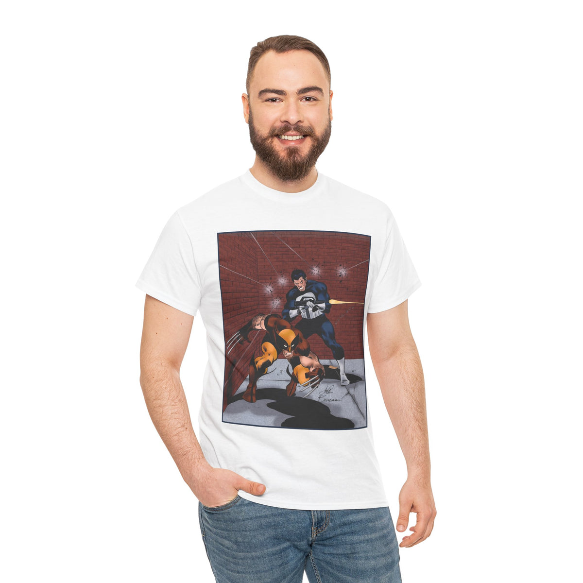Wolverine & Punisher T-Shirt - John Buscema Art - Marvel Comics