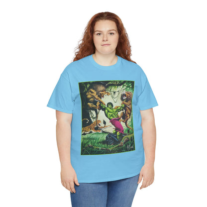 Incredible Hulk T-Shirt - Joe Jusko Art - Hulk Fighting Lions and Tigers (But No Bears, Oh My!) - Marvel Comics