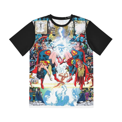 Crisis on Infinite Earths Wrap-Around Polyester Tee (All-Over Print) - George Perez & Jerry Ordway Art - Superman, Supergirl, Wonder Girl - DC Comics