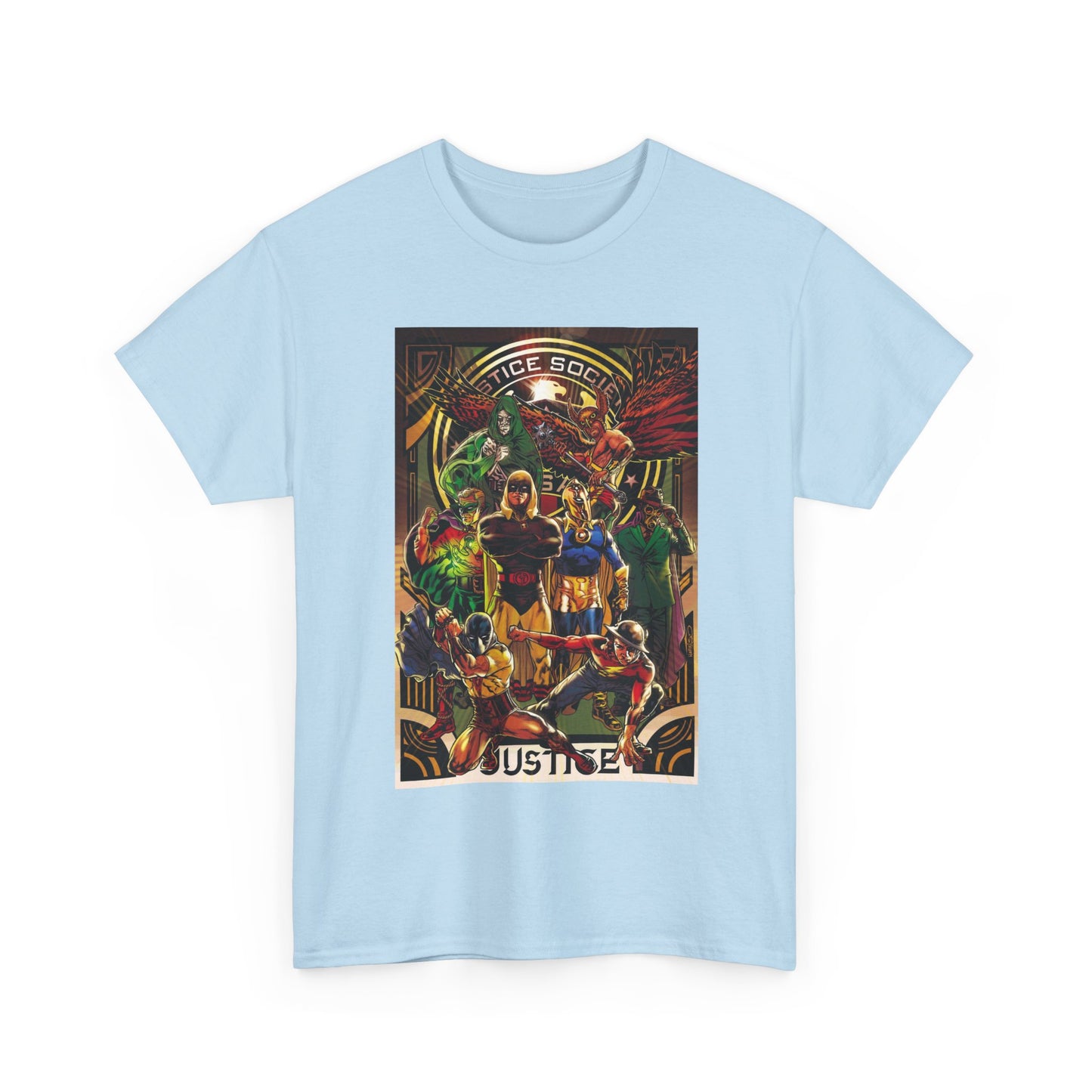 Justice Society T-Shirt - Tony Harris Art - Hawkman, Hourman, Dr Fate, Spectre, Sandman, Green Lantern, Atom, Flash - JSA - DC Comics