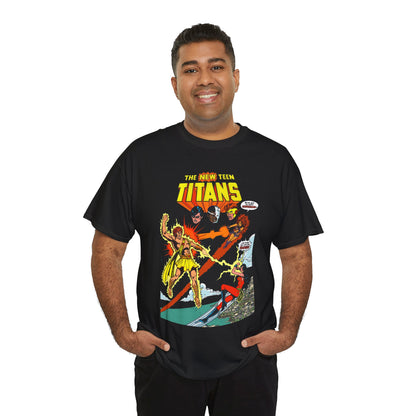New Teen Titans T-Shirt - George Perez Art - Wonder Girl & Starfire Vs Hyperion - DC Comics