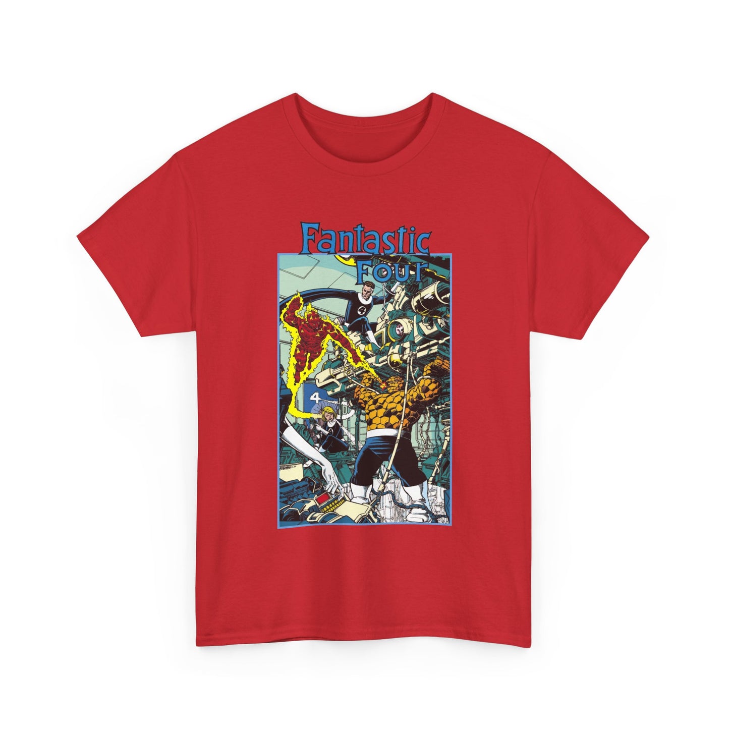Fantastic Four T-Shirt - George Perez Art - Reed Richards, Invisible Woman, Human Torch, The Thing - Marvel Comics