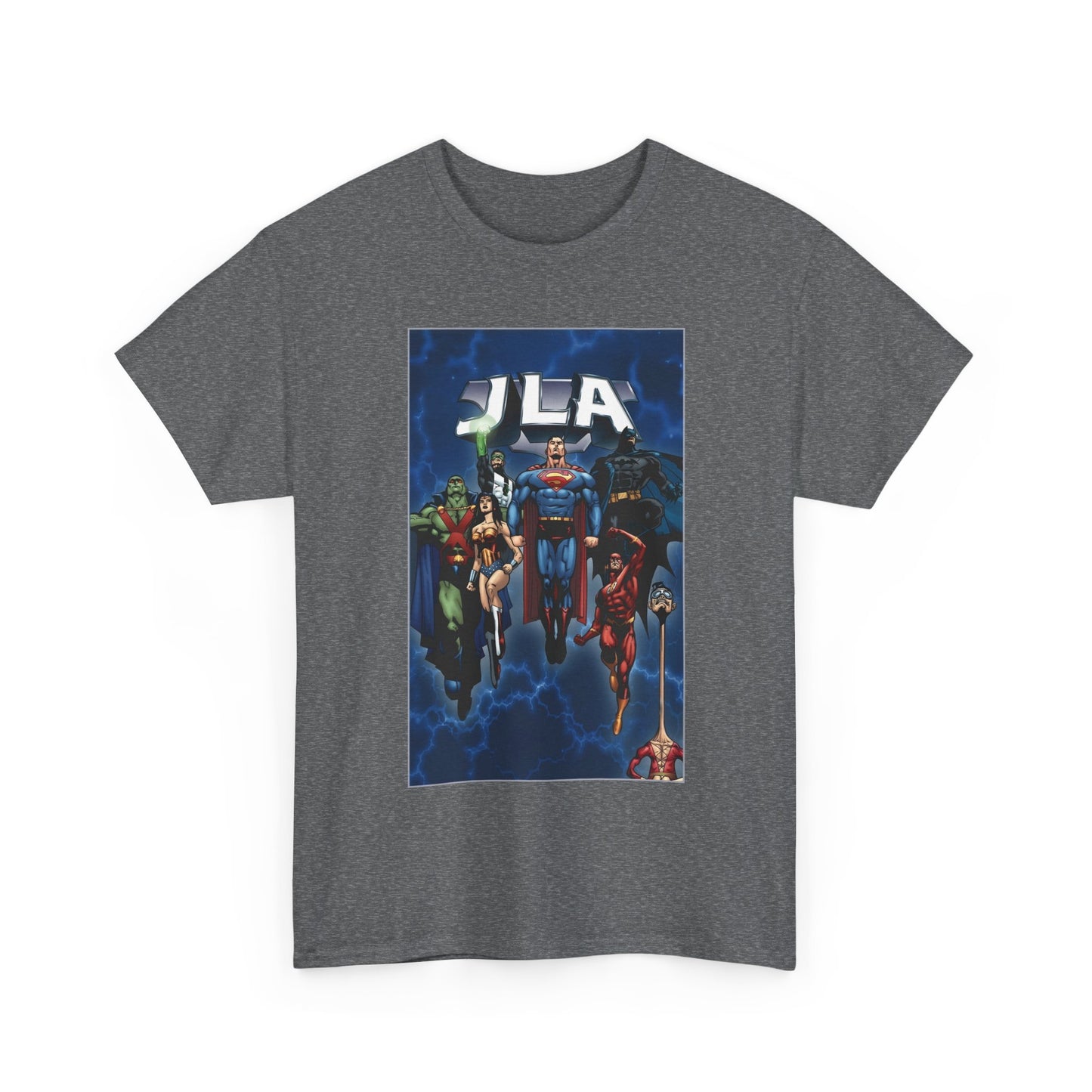 JLA T-Shirt - Doug Mahnke Art - Superman, Batman, Wonder Woman, Aquaman, Green Lantern, Flash, Martian Manhunter - DC Comics