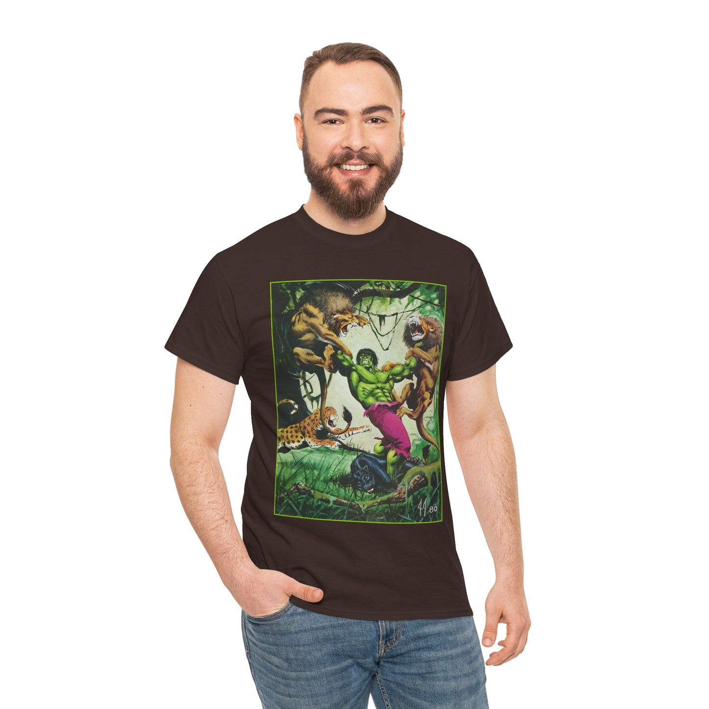 Incredible Hulk T-Shirt - Joe Jusko Art - Hulk Fighting Lions and Tigers (But No Bears, Oh My!) - Marvel Comics