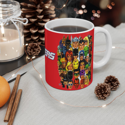 JLA/Avengers Coffee Mug, 11oz- George Perez Art - DC Comics/Marvel Comics Crossover - Superman, Thor, Iron Man, Batman