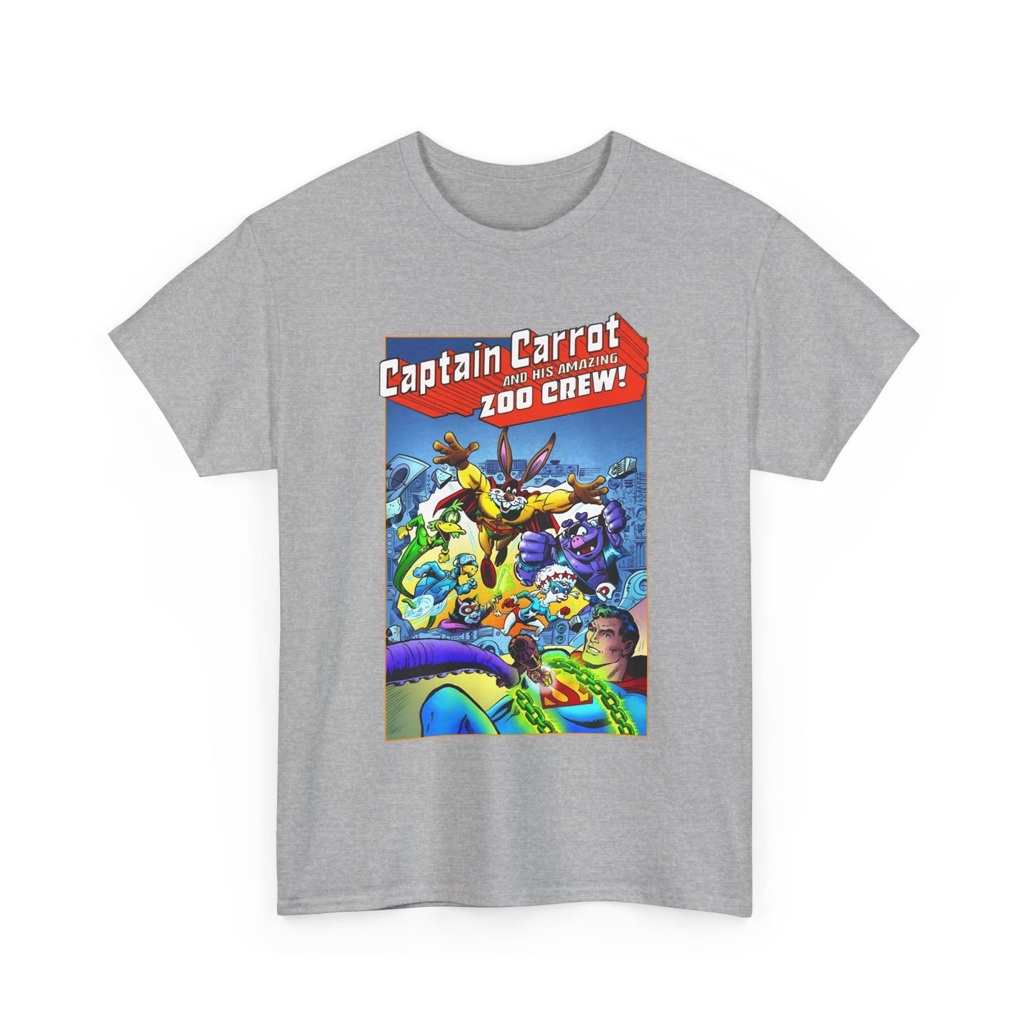 Captain Carrot & Zoo Crew T-Shirt - DC Comics Bronze Age Funny Animals, Superman Guest Star - 1980s