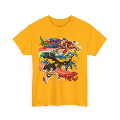 DC Legends T-Shirt - John Byrne Art - Superman, Dr Fate, Blue Beetle, Wonder Woman, Black Canary, Guy Gardner - DC Comics