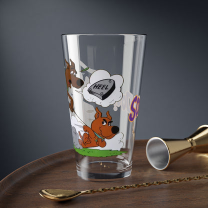Scooby Doo & Scrappy Pint Glass, 16oz - Hanna-Barbera Cartoon Characters - Heel - Mystery, Inc