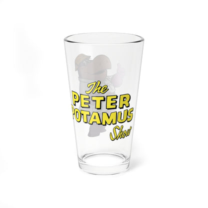 Peter Potamus Pint Glass, 16oz - Hanna-Barbera Cartoon 1960s TV - Ideal Toy Company - Purple Hippopotamus