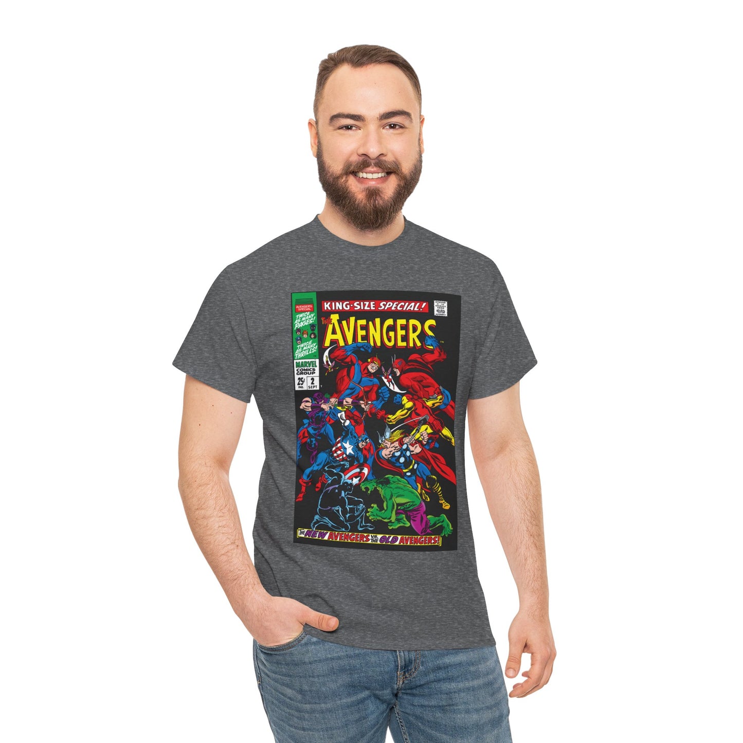 Avengers T-Shirt - Annual #2 Cover Art - New Avengers Vs Old Avengers - Marvel Comics
